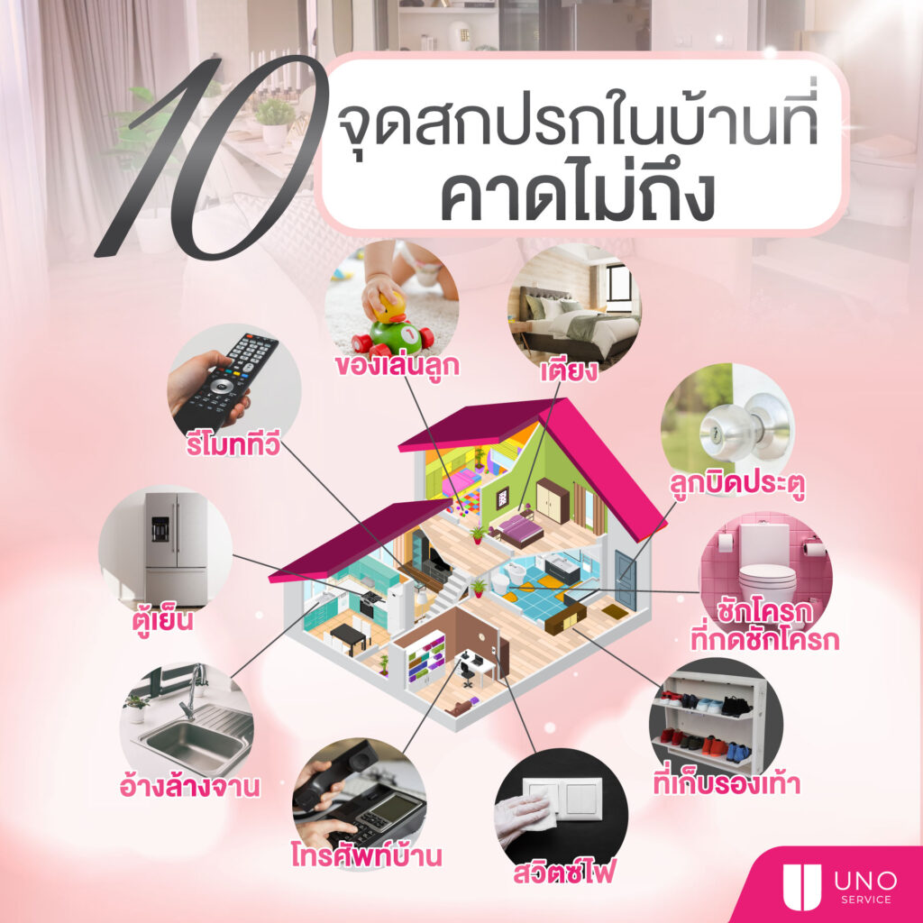 10 จุดสกปรกในบ้าน ที่คาดไม่ถึง